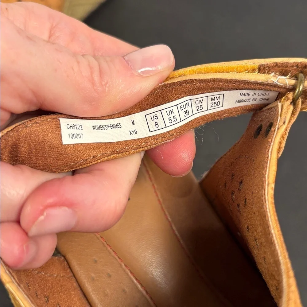 Cobb Hill Tan Leather Perforated Slingback Wedge Sandals Women’s 8